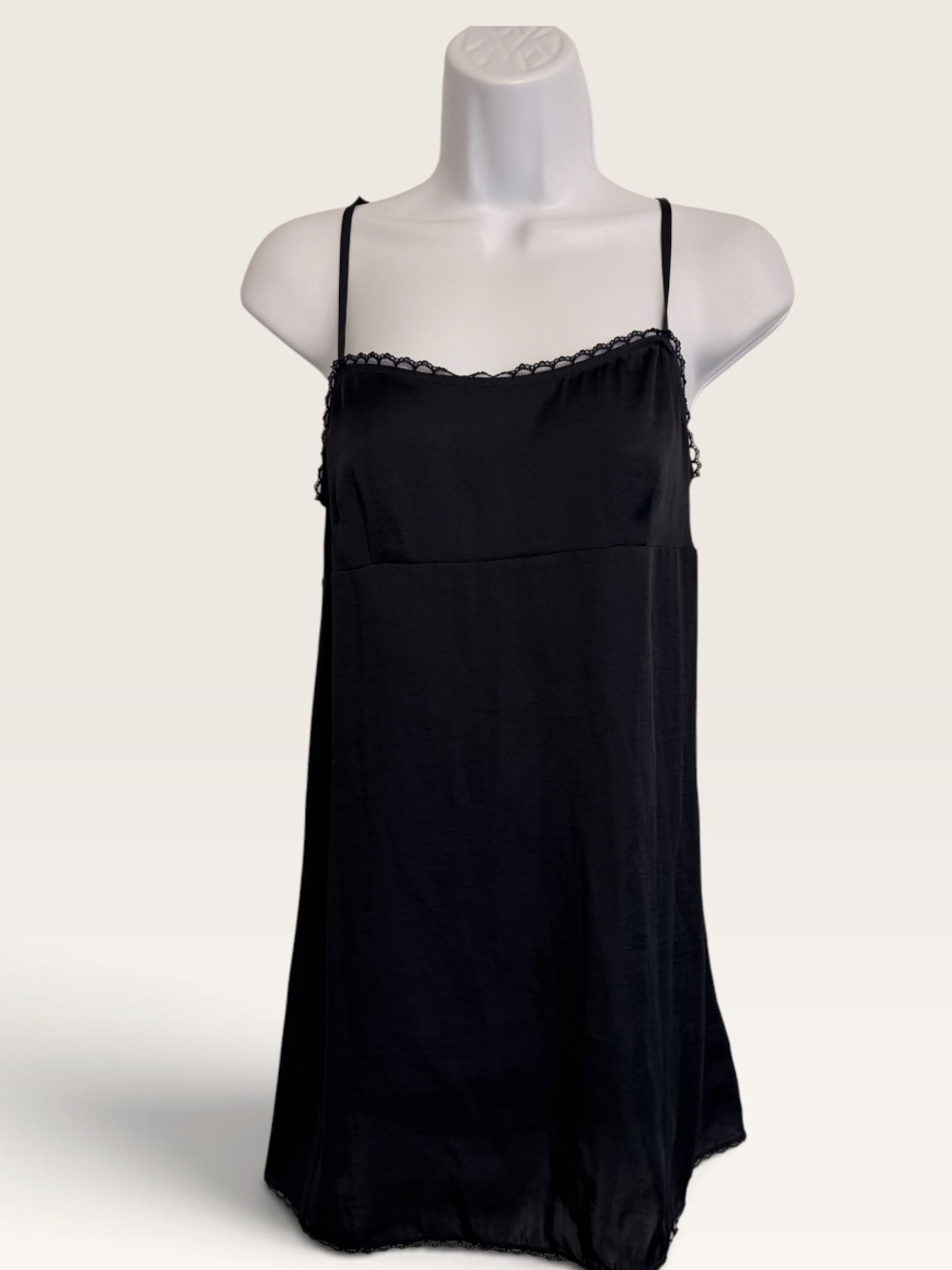 Aritzia Sunday Best Navy Lace-Trim Slip Dress - Size XS